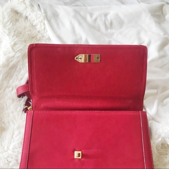 Anthropologie MySuelly Retro Red Leather Purse - Picture 6 of 8